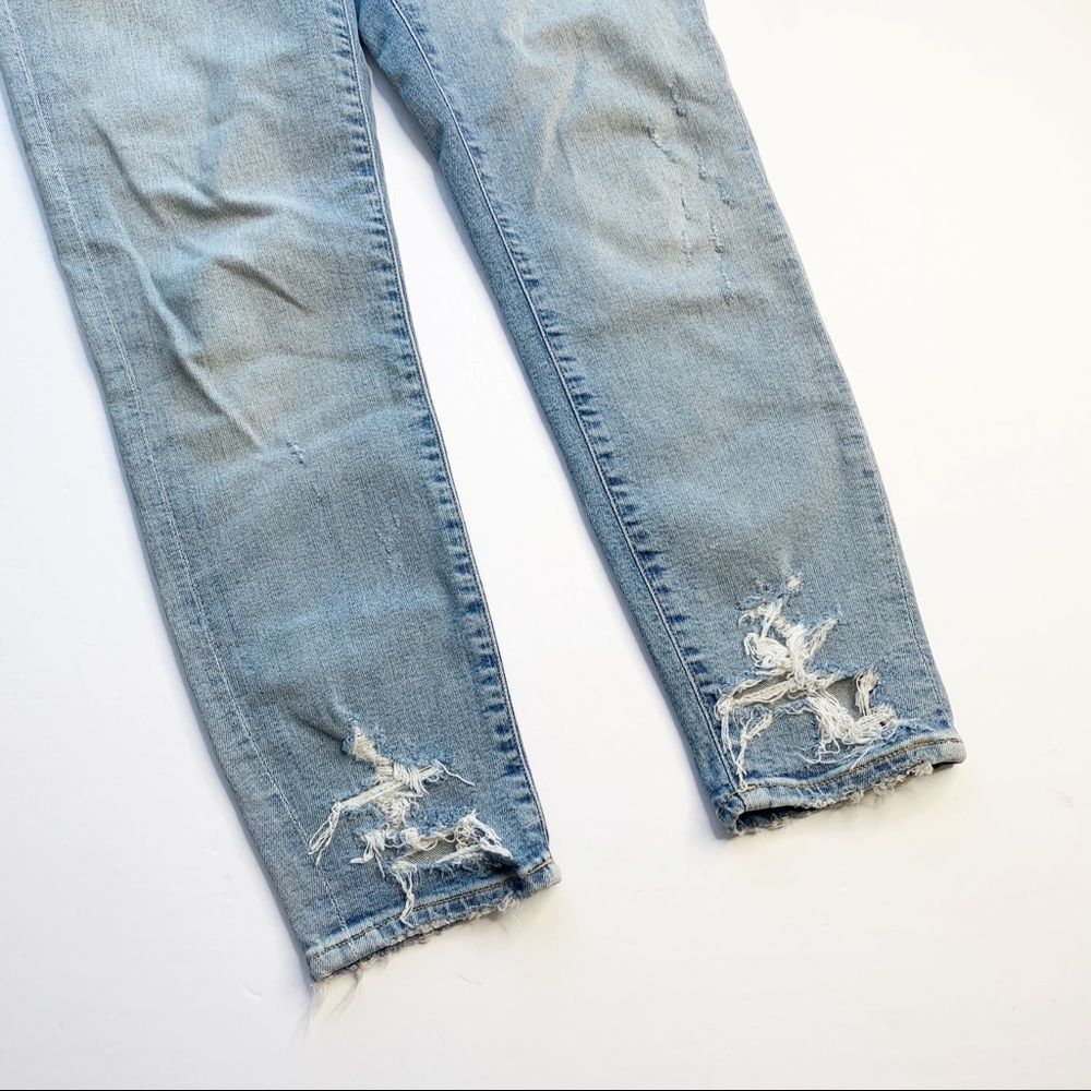 AGOLDE Sophie Skinny Crop Jeans Raw Hem Light Wash Vertigo Blue Size 26 - Picture 4 of 10
